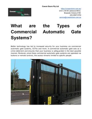 What Are The Types Of Commercial Automatic Gate Systems