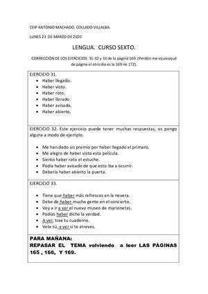 Corrección Lengua Y Naturales 6º Día 23