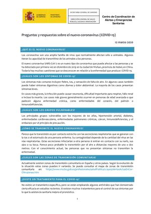 20200312 Ministerio Sanidad Preguntas Respuestas 2019 N Co V Pdf
