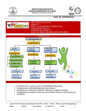 EDU FISICA 5° - GUÍA N° 1 -  Coordinación