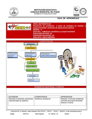 MATEMATICAS 5° - GUIA N°4 - Medición