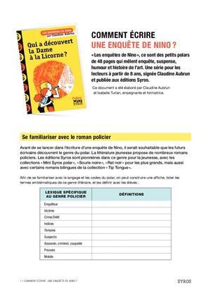 Comment Écrire Une Enquête De Nino