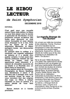 Hibou Lecteur Décembre 2018