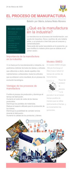 El proceso de Manufactura - Juliana Nieto - Octavo A
