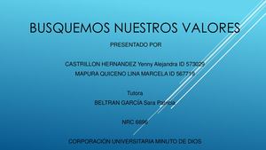 Cartilla Busquemos Nuestros Valores