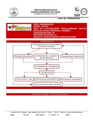 HUMANIDADES 6° GUIA N°6 PRECOLOMBINAS