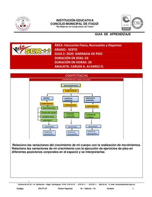 EDU FISICA 6° Guia N°2 - Gimnasia De Piso