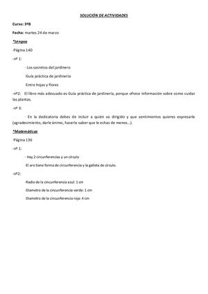 Corrección Lengua Y Mates 3º B Día 24