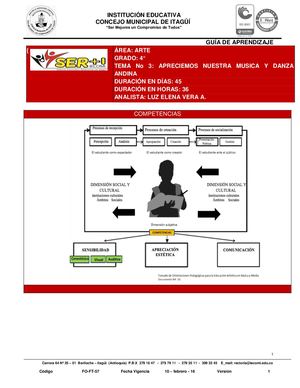 ARTES 4° - GUIA  N°3  Apreciemos Nuestra Musica Y Danza Andina