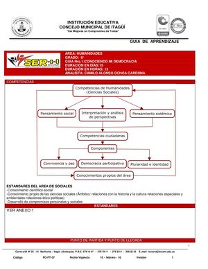HUMANIDADES 8° GUIA N°1 CONOCIENDO MI DEMOCRACIA