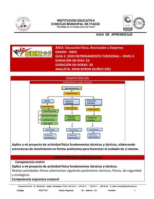 EDU FISICA 11° Guia N°1 Entre. Funcional- Nivel II