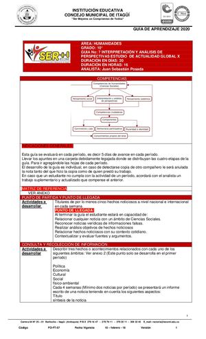 HUMANIDADES 10° GUIA N°7