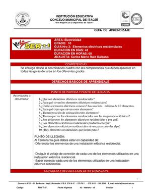 ELECTRICIDAD 10° GUÍA N°3