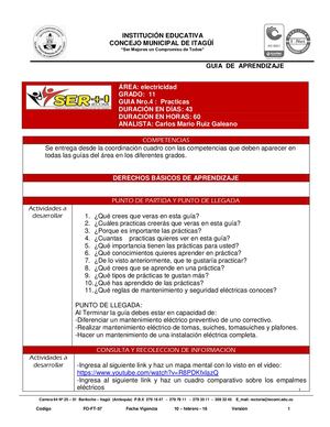 ELECTRICIDAD 11° GUIA N° 4