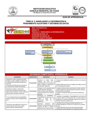 MATEMATICAS 8° TEMA 5 M INFORMACIÓN