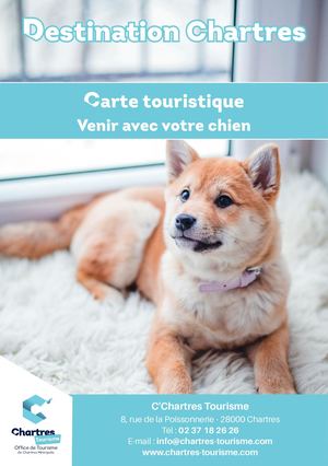 Carte touristique pour venir avec son chien dans la Destination Chartres