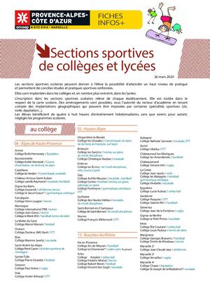 Les Sections Sportives Dans L'académie D'aix Marseille