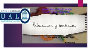 Presentación Asignatura Educación Y Sociedad