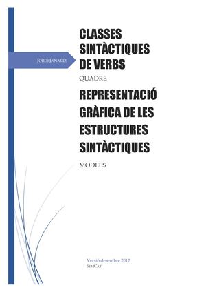 CLASSES SINTÀCTIQUES DE VERBS
