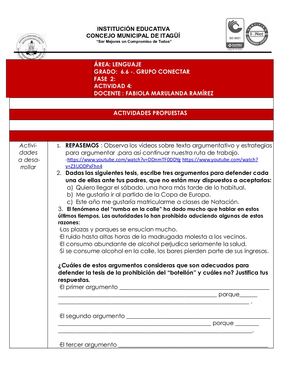 LENGUAJE 6 6 GUIA FASE 2 ACT IVIDAD 4