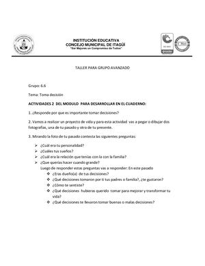 Etica Y Religion Taller Grupo 6 6 Modulo 1