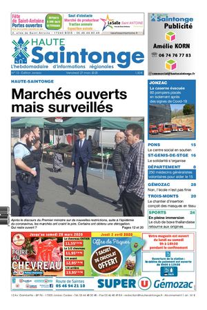 Haute Saintonge édition du 27 mars 2020