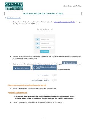 E-sidoc 2 : la gestion des avis