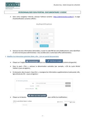 E Sidoc 2 Personnaliser Son Portail Documentaire
