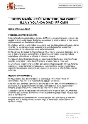 Últimas novedades en el estado de emergencia Covid-19