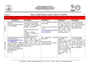 Planeacion Virtual Proyecto Soy Un Superheroe Primeros 2020