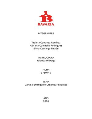 Cartilla Organizar Eventos Bavaria