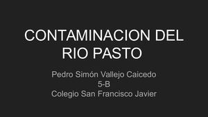 Contaminacion Del Rio Pasto