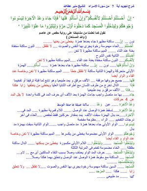 شرح تجويد آية 7 من سورة الإسراء للشيخ منير فتحى عطاالله