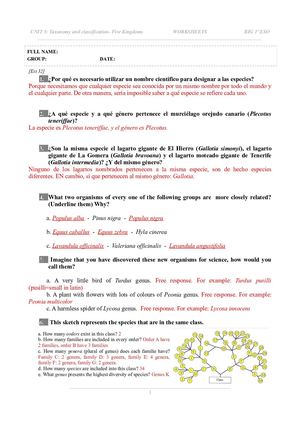 Worksheets Taxonomy And Clasification Solutions