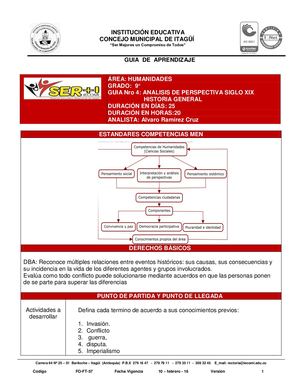 HUMANIDADES 9º Guia N°4