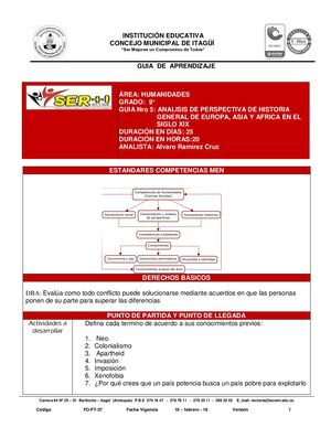HUMANIDADES 9º Guia N°5