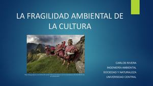 La Fragilidad Ambiental De La Cultura