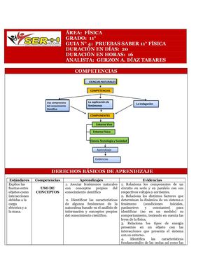 FÍSICA 11º GUIA Nº 4 PRUEBAS SABER