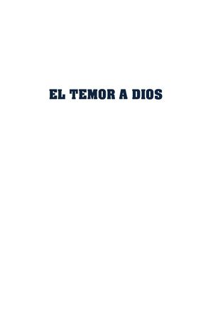 El Temor A Dios