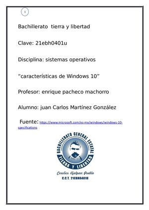 Caracteristicas De Windows 10