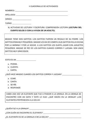 2° Cuadernillo de Actividades 2° grado "A" | "B"