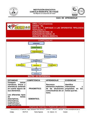Comunicaciòn 4º Guía Nº4