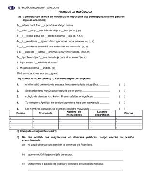 Ficha De La Mayúscula
