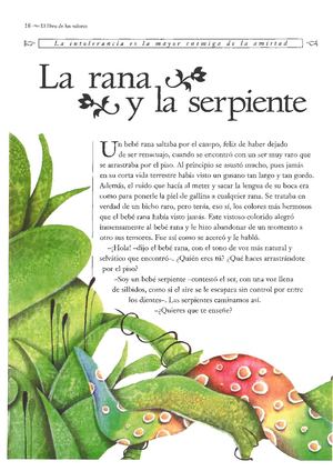 2- Tolerancia - La Rana Y La Serpiente