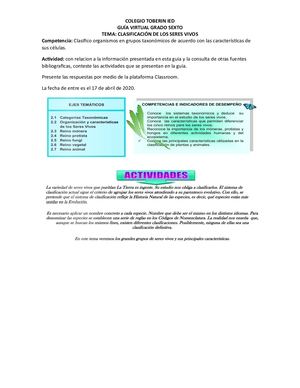 Clasificacion De Los Seres Vivos 2