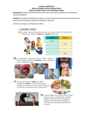 Funciones Vitales Y Seres Vivos