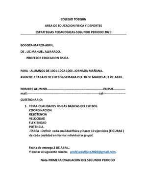 Area De Educacion Fisica 3 Al 8 Y 13 Al 17 Abril