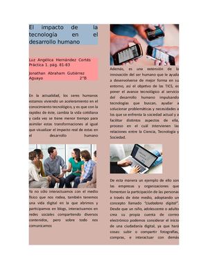 El Impacto De La Tecnología En El Desarrollo Humano