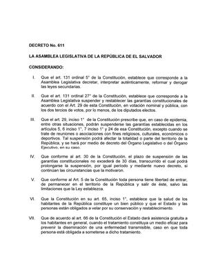 Ley de Restricción Temporal de Derechos Constitucionales Concretos para Atender la Pandemia Covid-19 (aprobada el 29 de marzo de 2020).