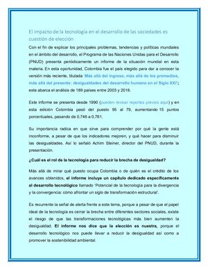 El Impacto De La Tecnología En El Desarrollo De Las Sociedades Es Cuestión De Elección